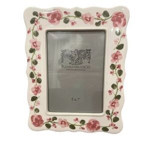 Vintage Remembrances Floral Rose Picture Frame 5 X 7 Cottage Core Shabby Chic
